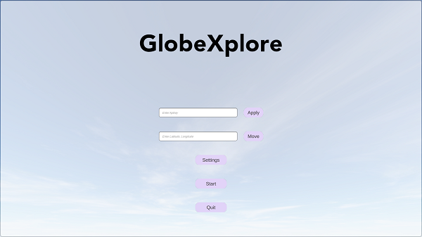 GlobeXplore 起動画面
